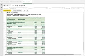 Отчет по услугам